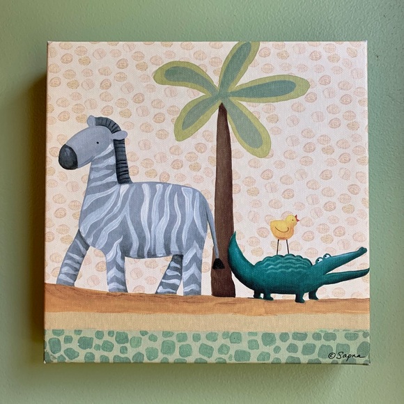 Hobby Lobby Wall Decor Baby Animal Nursery Canvas Art Tan Grey Green